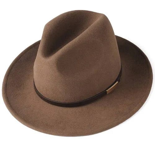 Wool Fedora Hat for Women Men