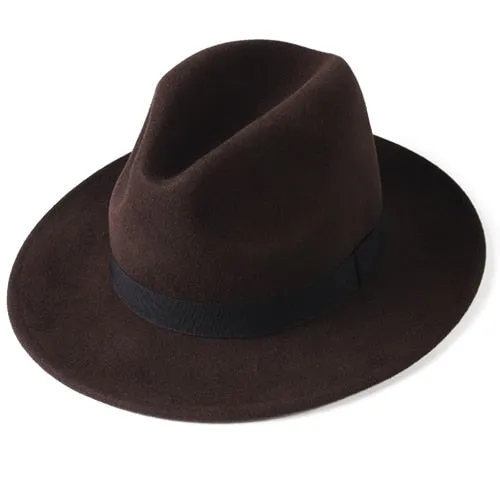 Wool Fedora Hat for Women Men