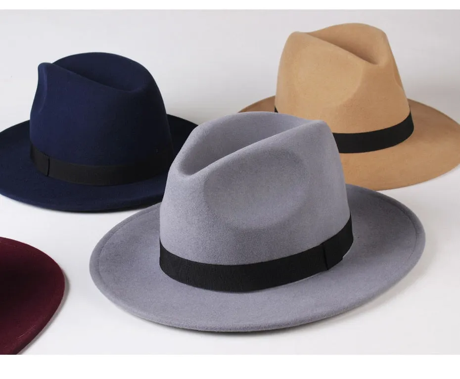 Wool Fedora Hat for Women Men