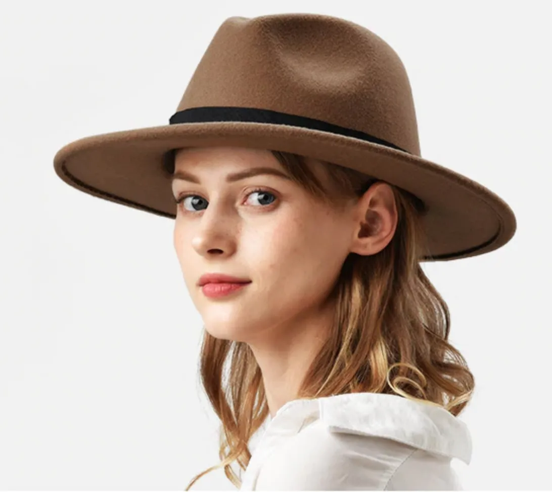 Wool Fedora Hat for Women Men