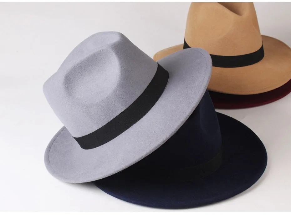 Wool Fedora Hat for Women Men