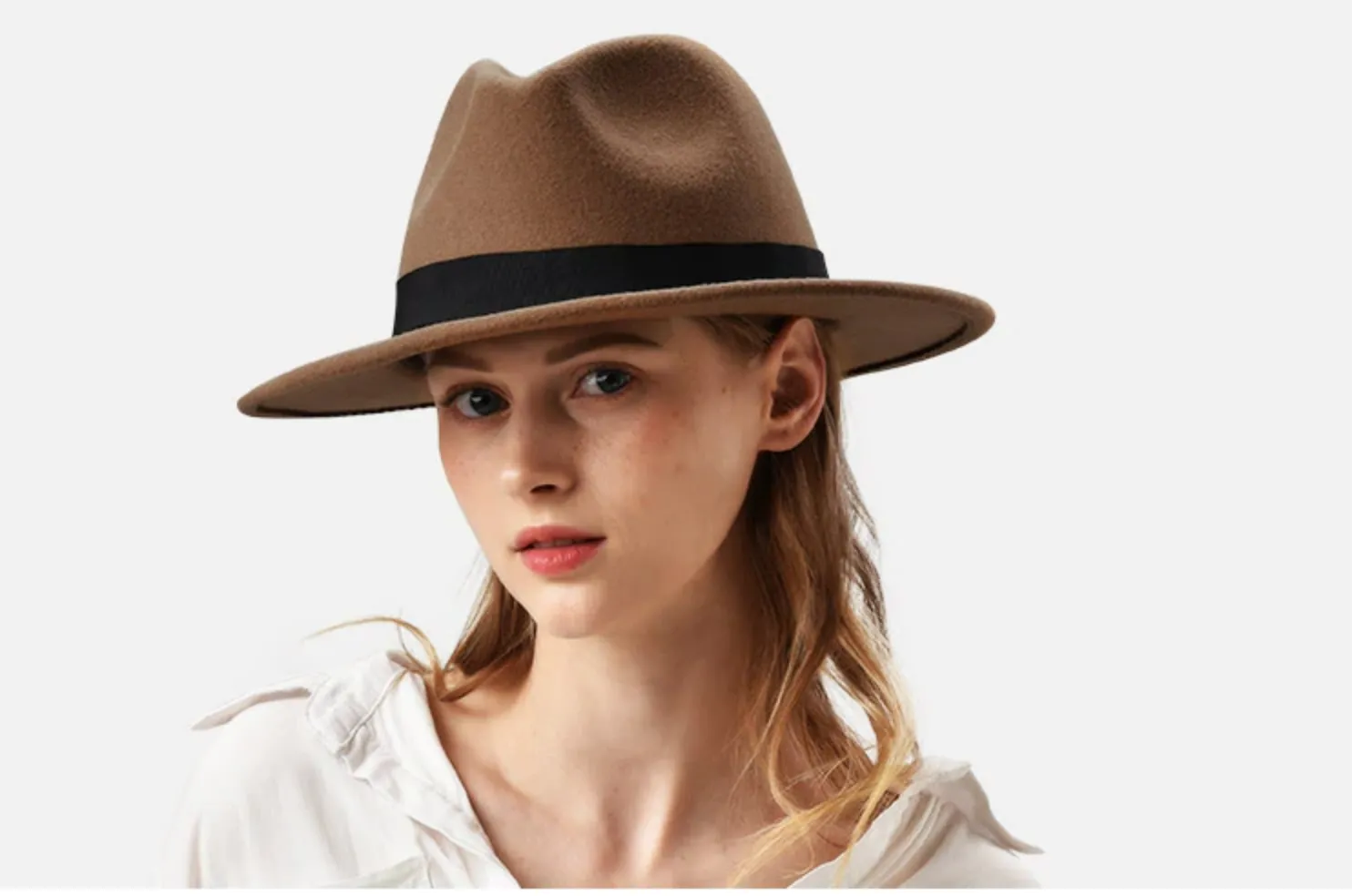 Wool Fedora Hat for Women Men