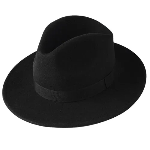 Wool Fedora Hat for Women Men